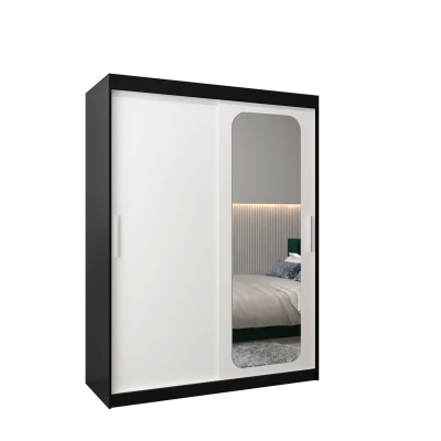 Zrcadlová skříň DONICELA 1 - 150 cm, černá / bílá