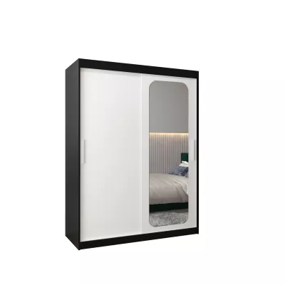 Zrcadlová skříň DONICELA 1 - 150 cm, černá / bílá