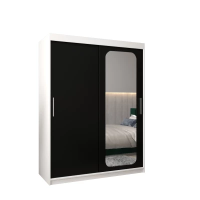 Zrcadlová skříň DONICELA 1 - 150 cm, bílá / černá