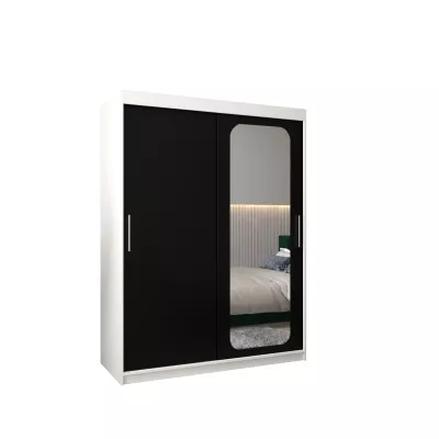 Zrcadlová skříň DONICELA 1 - 150 cm, bílá / černá