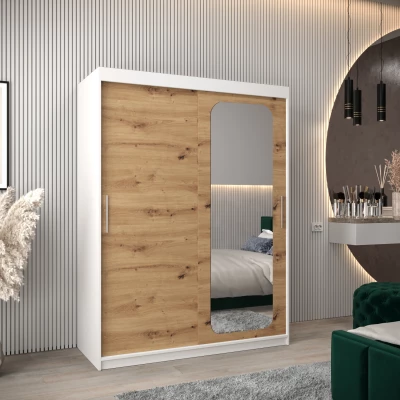 Zrcadlová skříň DONICELA 1 - 150 cm, bílá / artisan