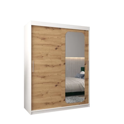 Zrcadlová skříň DONICELA 1 - 150 cm, bílá / artisan