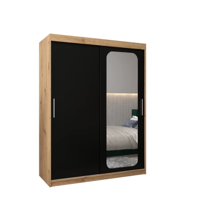 Zrcadlová skříň DONICELA 1 - 150 cm, artisan / černá