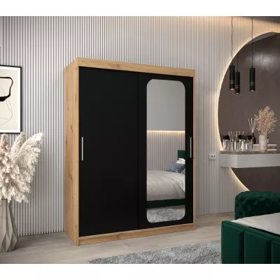 Zrcadlová skříň DONICELA 1 - 150 cm, artisan / černá