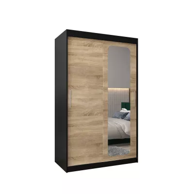 Zrcadlová skříň DONICELA 1 - 120 cm, černá / sonoma