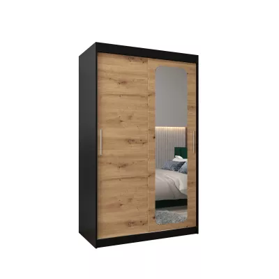 Zrcadlová skříň DONICELA 1 - 120 cm, černá / artisan