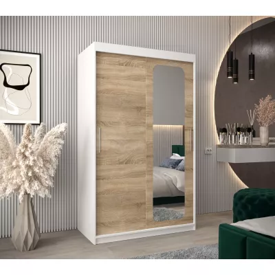 Zrcadlová skříň DONICELA 1 - 120 cm, bílá / sonoma