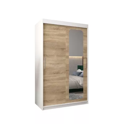 Zrcadlová skříň DONICELA 1 - 120 cm, bílá / sonoma