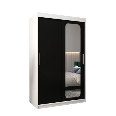 Zrcadlová skříň DONICELA 1 - 120 cm, bílá / černá