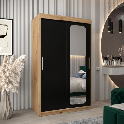 Zrcadlová skříň DONICELA 1 - 120 cm, artisan / černá