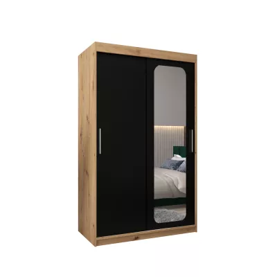 Zrcadlová skříň DONICELA 1 - 120 cm, artisan / černá