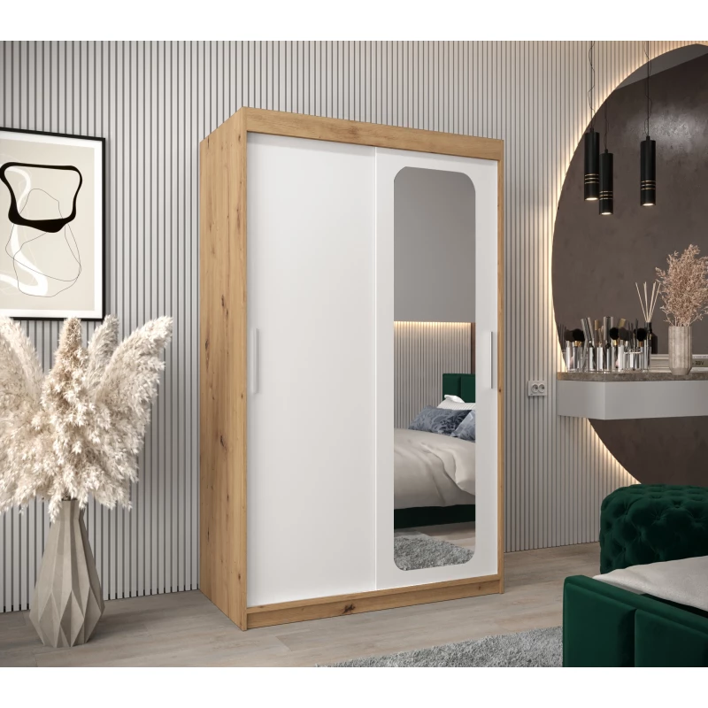 Zrcadlová skříň DONICELA 1 - 120 cm, artisan / bílá