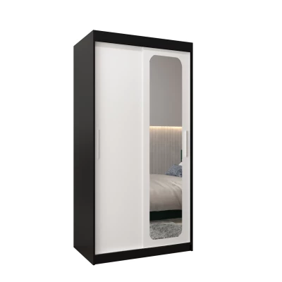 Zrcadlová skříň DONICELA 1 - 100 cm, černá / bílá