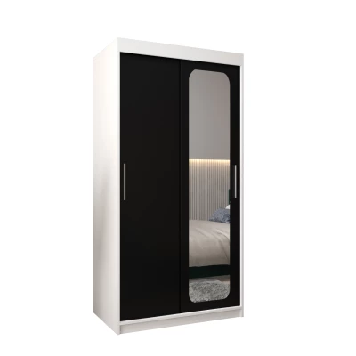 Zrcadlová skříň DONICELA 1 - 100 cm, bílá / černá