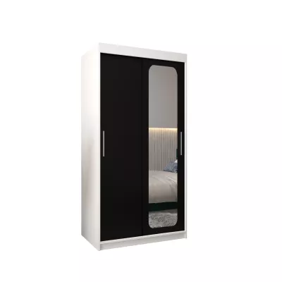 Zrcadlová skříň DONICELA 1 - 100 cm, bílá / černá