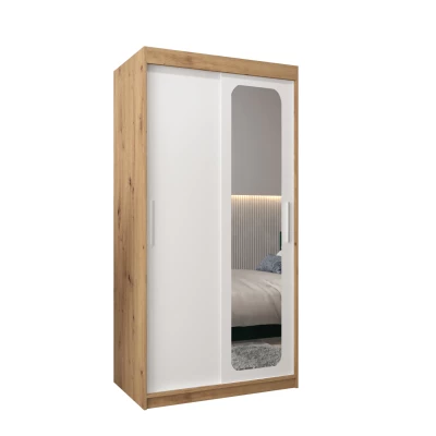 Zrcadlová skříň DONICELA 1 - 100 cm, artisan / bílá