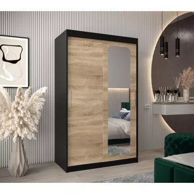 Zrcadlová skříň DONICELA 1 - 120 cm, černá / sonoma