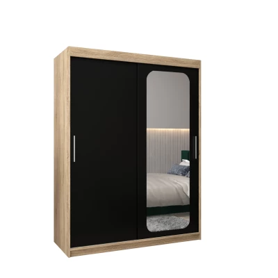 Zrcadlová skříň DONICELA 1 - 150 cm, sonoma / černá