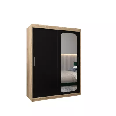 Zrcadlová skříň DONICELA 1 - 150 cm, sonoma / černá