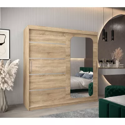 Zrcadlová skříň DONICELA 3 - 200 cm, sonoma