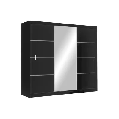 Šatní skříň 250 CHITA se zrcadlem - černá