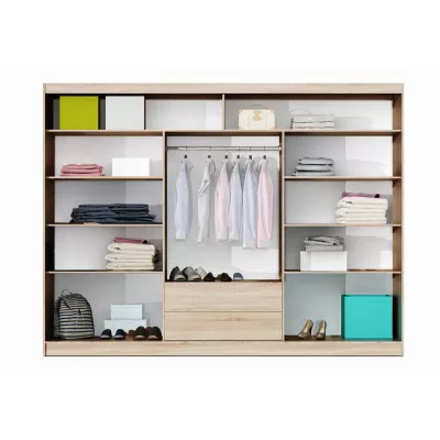 Šatní skříň 250 CHITA se zrcadlem - černá