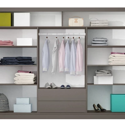 Třídveřová šatní skříň 250 JENNIFER - grafitová