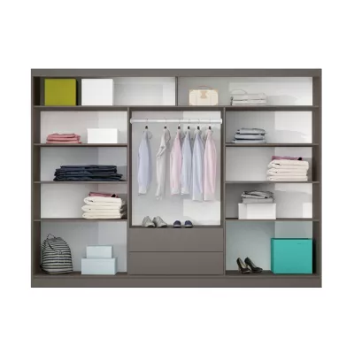 Třídveřová šatní skříň 250 JENNIFER - grafitová