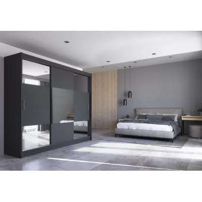 Třídveřová šatní skříň 250 JENNIFER - grafitová