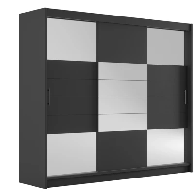 Třídveřová šatní skříň 250 JENNIFER - grafitová