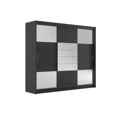 Třídveřová šatní skříň 250 JENNIFER - grafitová