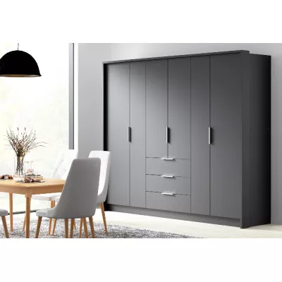 Kombinovaná šatní skříň 255 LEOPOLDA - grafit