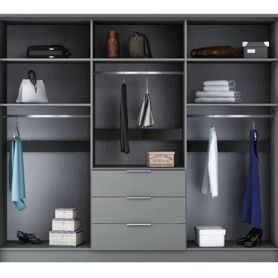 Kombinovaná šatní skříň 255 LEOPOLDA - grafit