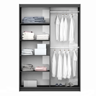 Šatní skříň 151 ZARIA se zrcadlem - grafitová