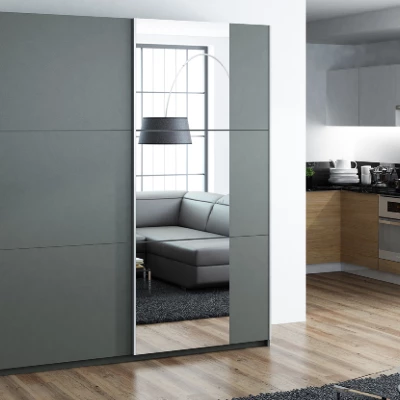 Šatní skříň 151 ZARIA se zrcadlem - grafitová