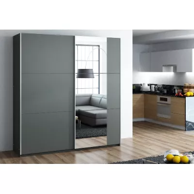 Šatní skříň 151 ZARIA se zrcadlem - grafitová