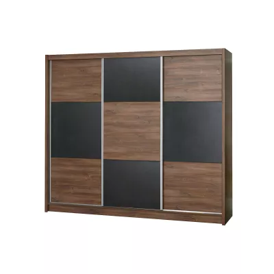 Šatní skříň 250 NAOK s posuvnými dveřmi - dub stirling / hnědý beton