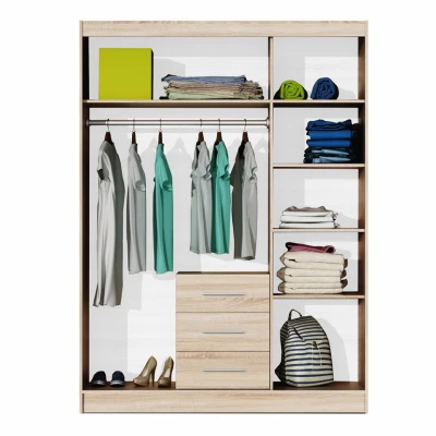 Kombinovaná šatní skříň 147 AGNESA - dub sonoma