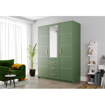 Vysoká šatní skříň 147 AGNESA - zelená
