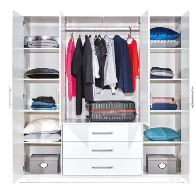 Čtyřdveřová šatní skříň 196 AGNESA - bílá