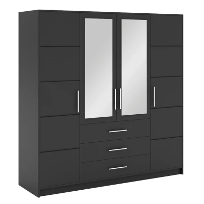 Čtyřdveřová šatní skříň 196 AGNESA - grafitová