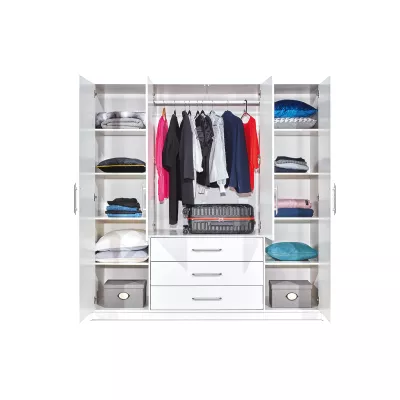 Čtyřdveřová šatní skříň 196 AGNESA - grafitová