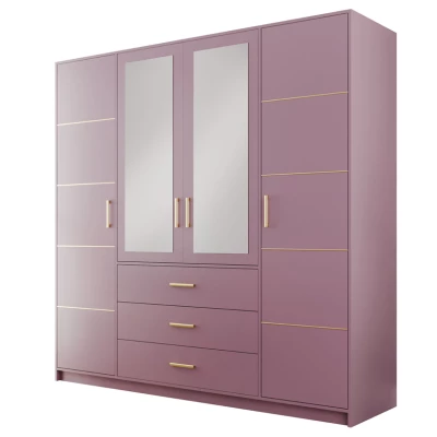 Vysoká šatní skříň 196 AGNESA - švestka