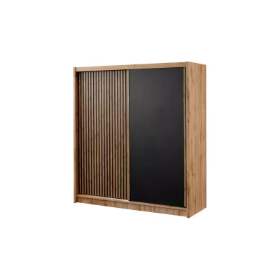 Dvoudveřová šatní skříň 203 ALODIE - dub wotan / černá