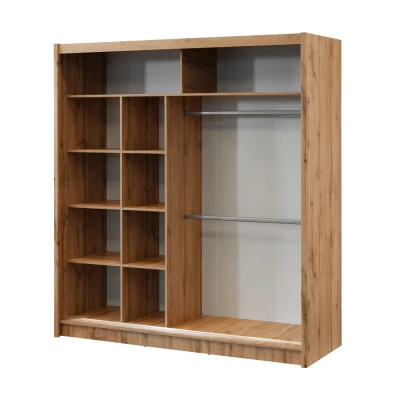 Dvoudveřová šatní skříň 203 ALODIE - dub wotan / černá