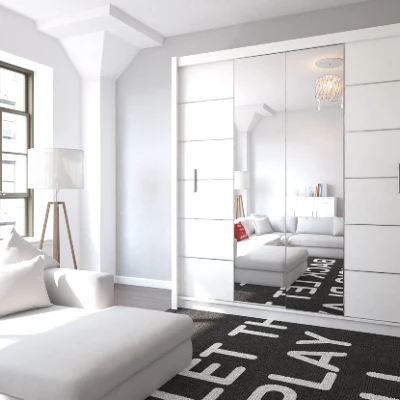 Dvoudveřová šatní skříň 203 SAULE - bílá