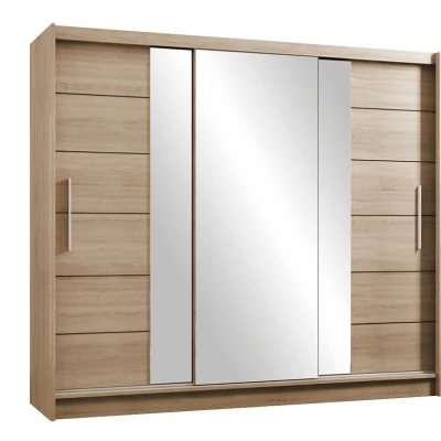 Třídveřová šatní skříň 250 SAULE - dub sonoma
