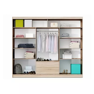 Třídveřová šatní skříň 250 SAULE - dub sonoma