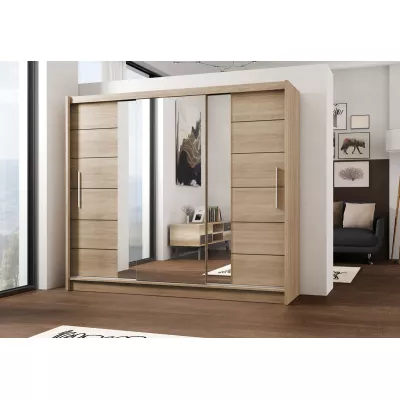 Třídveřová šatní skříň 250 SAULE - dub sonoma