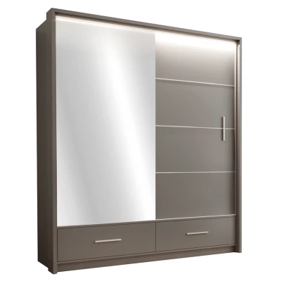 Šatní skříň 208 IREM se zrcadlem - grafitová